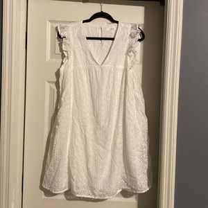 NWOT heatherly eyelet white dress size medium.